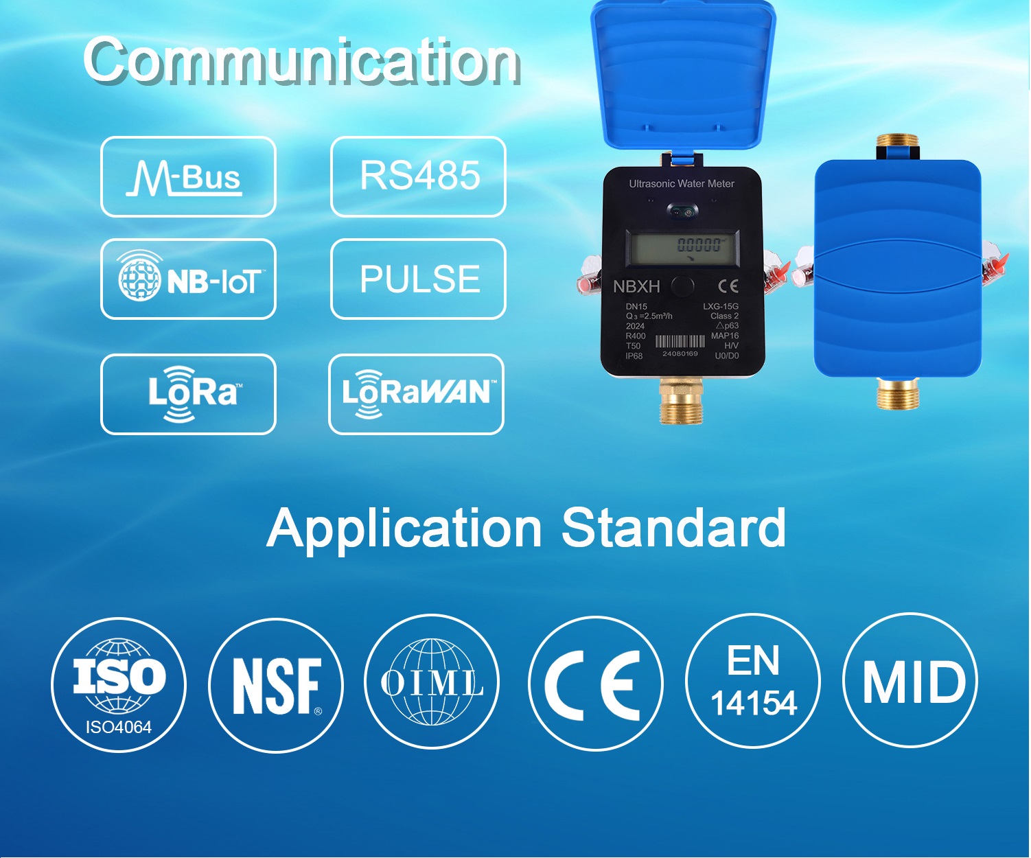 New Product R400 Mbus, RS485, LoRaWAN, NB-IoT Ultrasonic Water Meter LXC-15G-40G